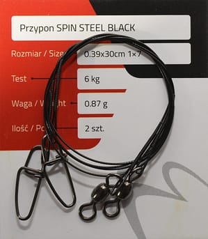 Przypon SPIN STEEL BLACK 30cm 2szt Matchpro
