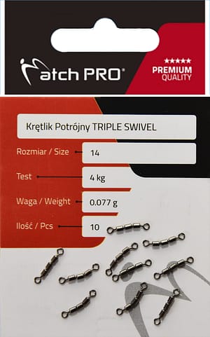 Krętlik Potrójny TRIPLE SWIVEL 10szt MatchPro