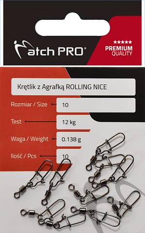 Krętlik z Agrafką ROLLING NICE 10szt Matchpro