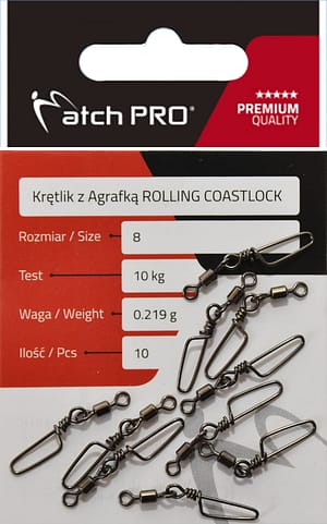 Krętlik z Agrafką ROLLING COASTLOCK 10szt Matchpro